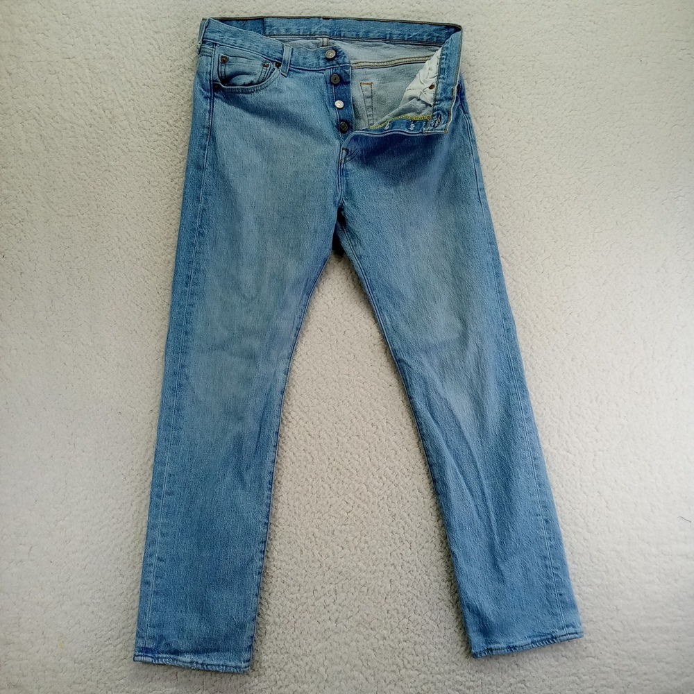 Levi's 501 Button Fly Light Wash Denim Jeans‎ Men's W30 L30